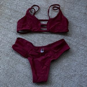 Dark Red Bikini